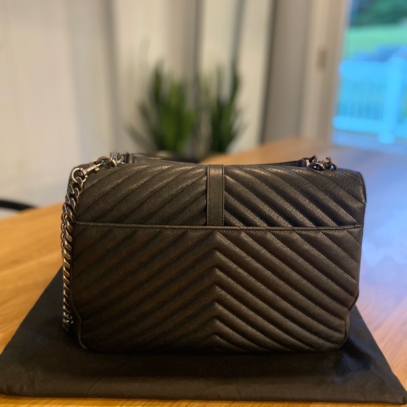 Saint Laurent College Large Chain Bag in Quilted Leather - Picture 4 of 14